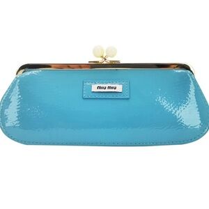 Miu Miu Turquoise Patent Leather Clutch